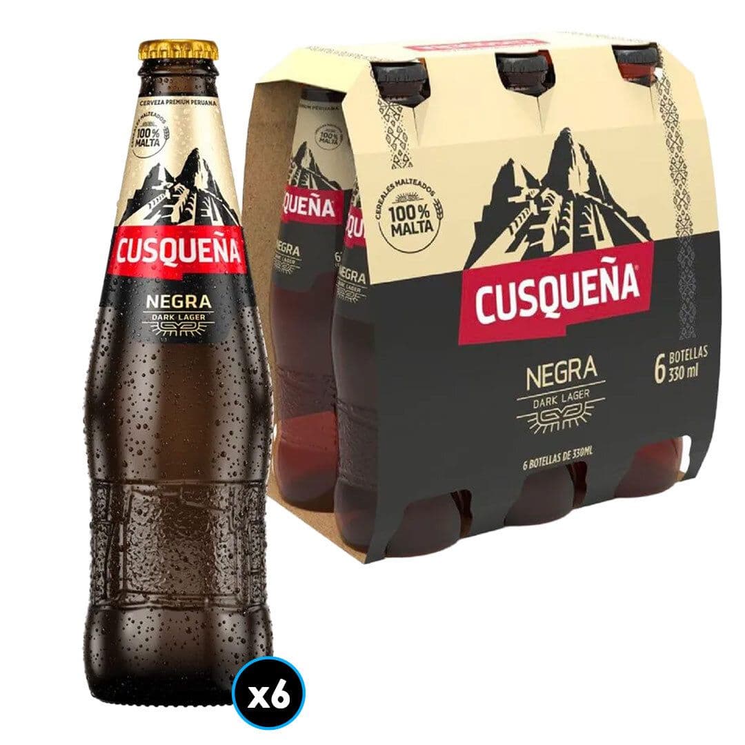 6x Cerveza Cusqueña Negra 5.6° Botella 330 cc_1