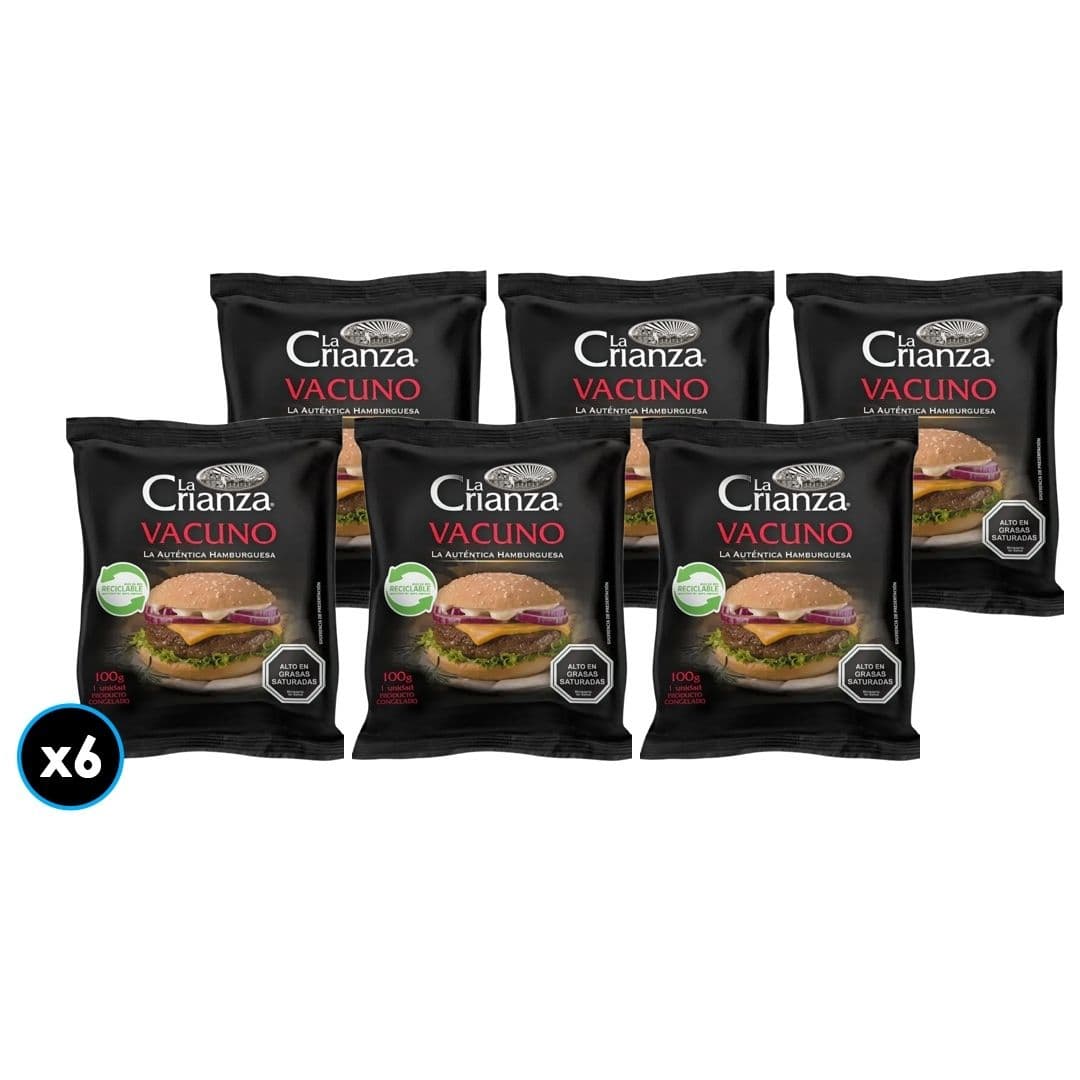 6x Hamburguesa Vacuno Premium La Crianza 100 grs._1