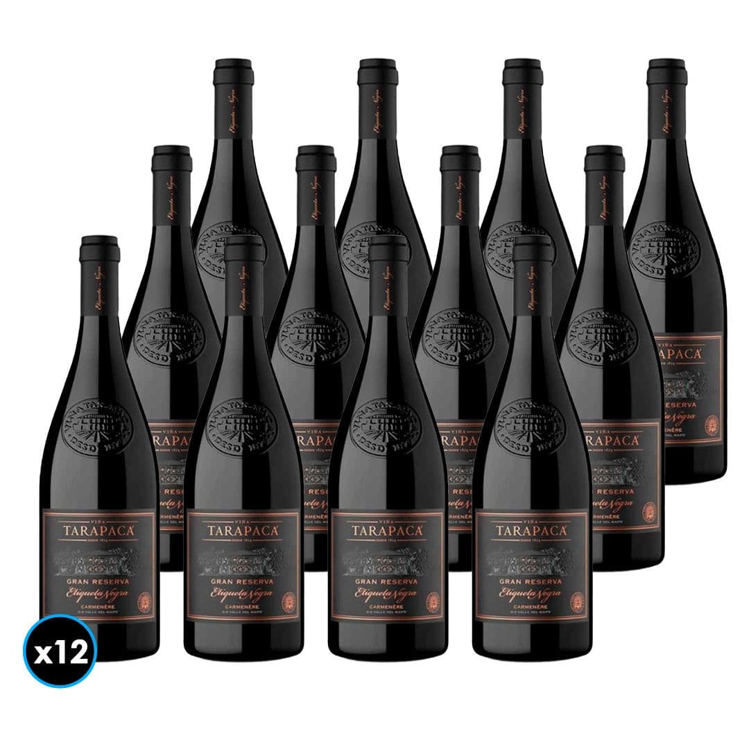 CAJA TARAPACÁ ETIQUETA NEGRA (Carmenere): 12x Vino Tarapacá Etiqueta Negra Carmenere 750cc_1