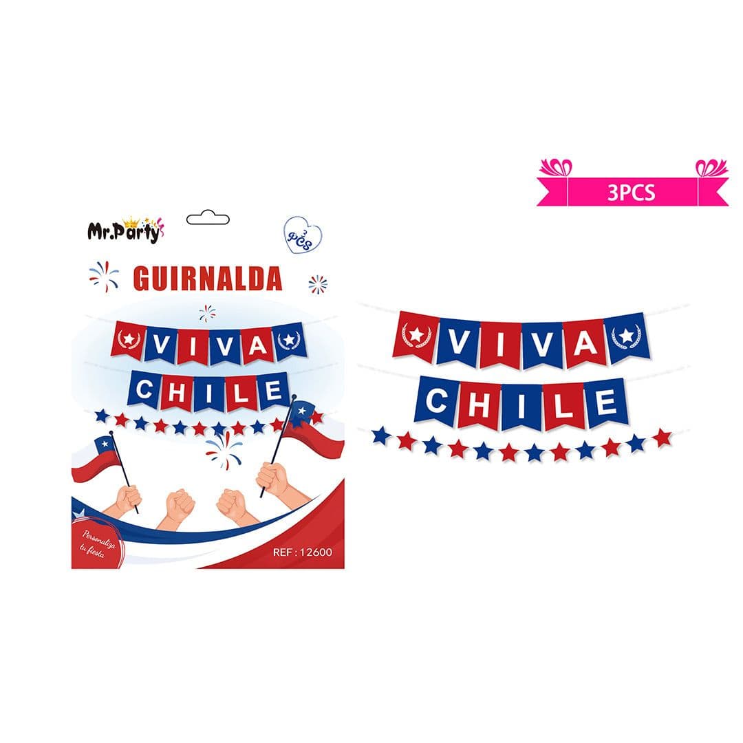 Guirnalda Viva Chile Fiestas Patrias _1
