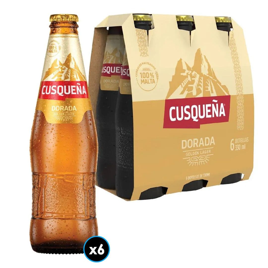 6x Cerveza Cusqueña Dorada en Botellas 330cc_1