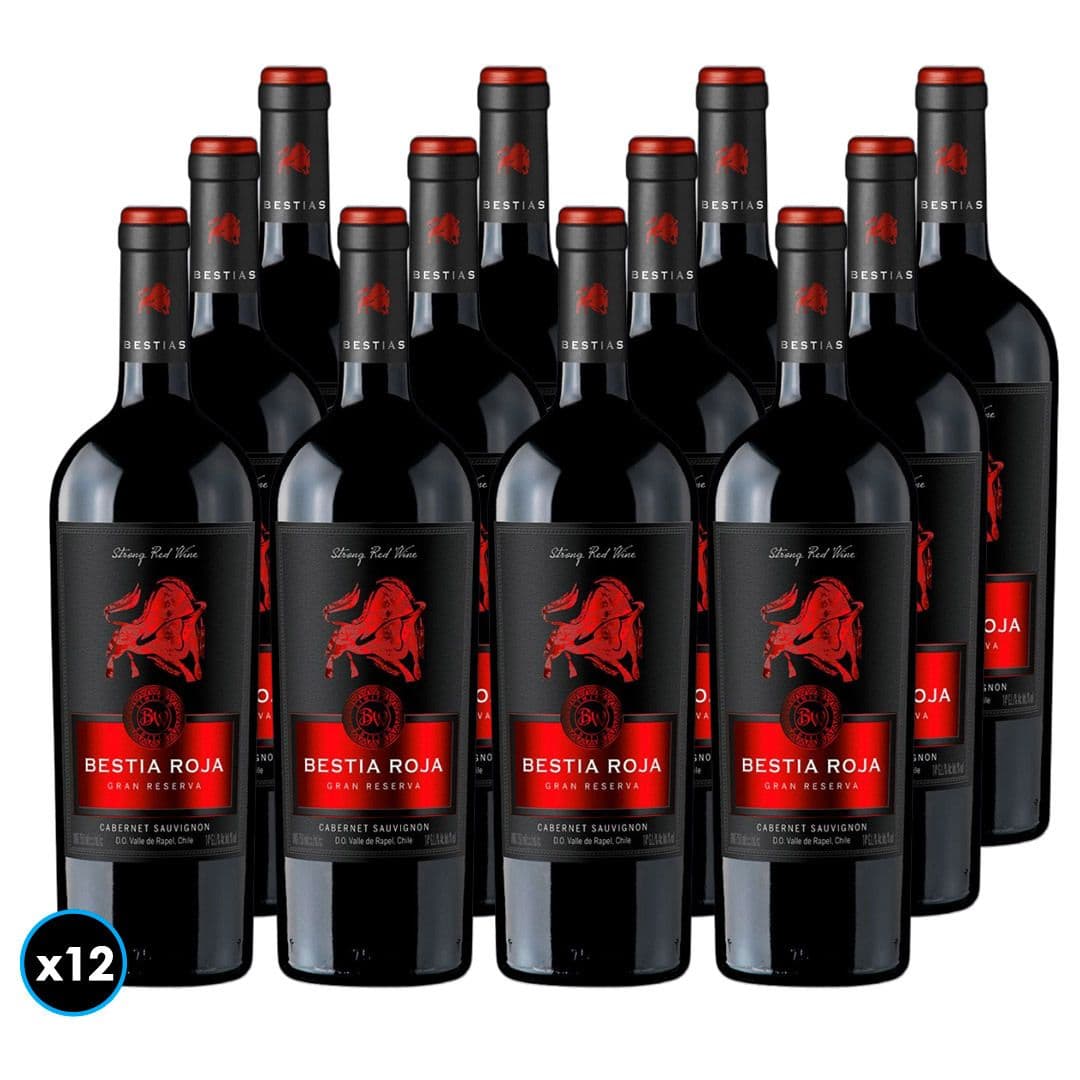 CAJA BESTIA ROJA (Cabernet): 12x Vino Bestia Roja Gran Reserva Cabernet Sauvignon 750cc_1
