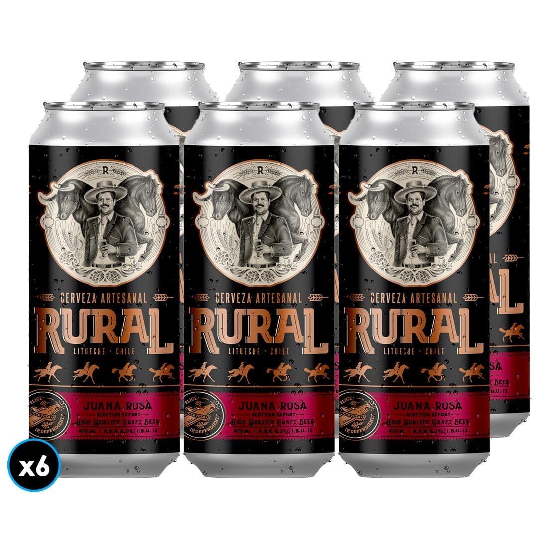 6x Cerveza Rural Juana Rosa Lata 473cc 6,2°alc._1