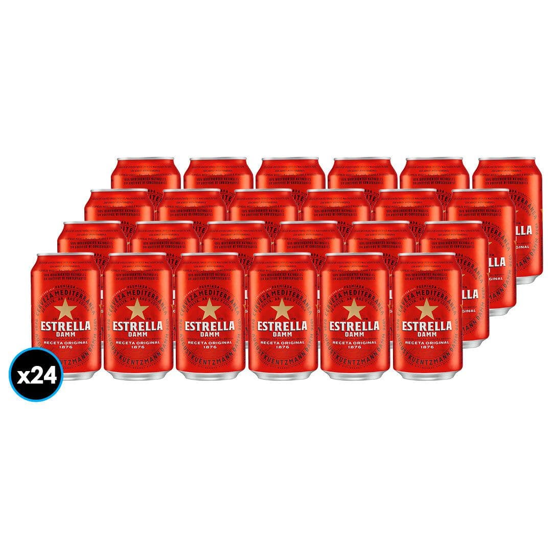 24x Cerveza Estrella Damm en Latas de 330cc_1