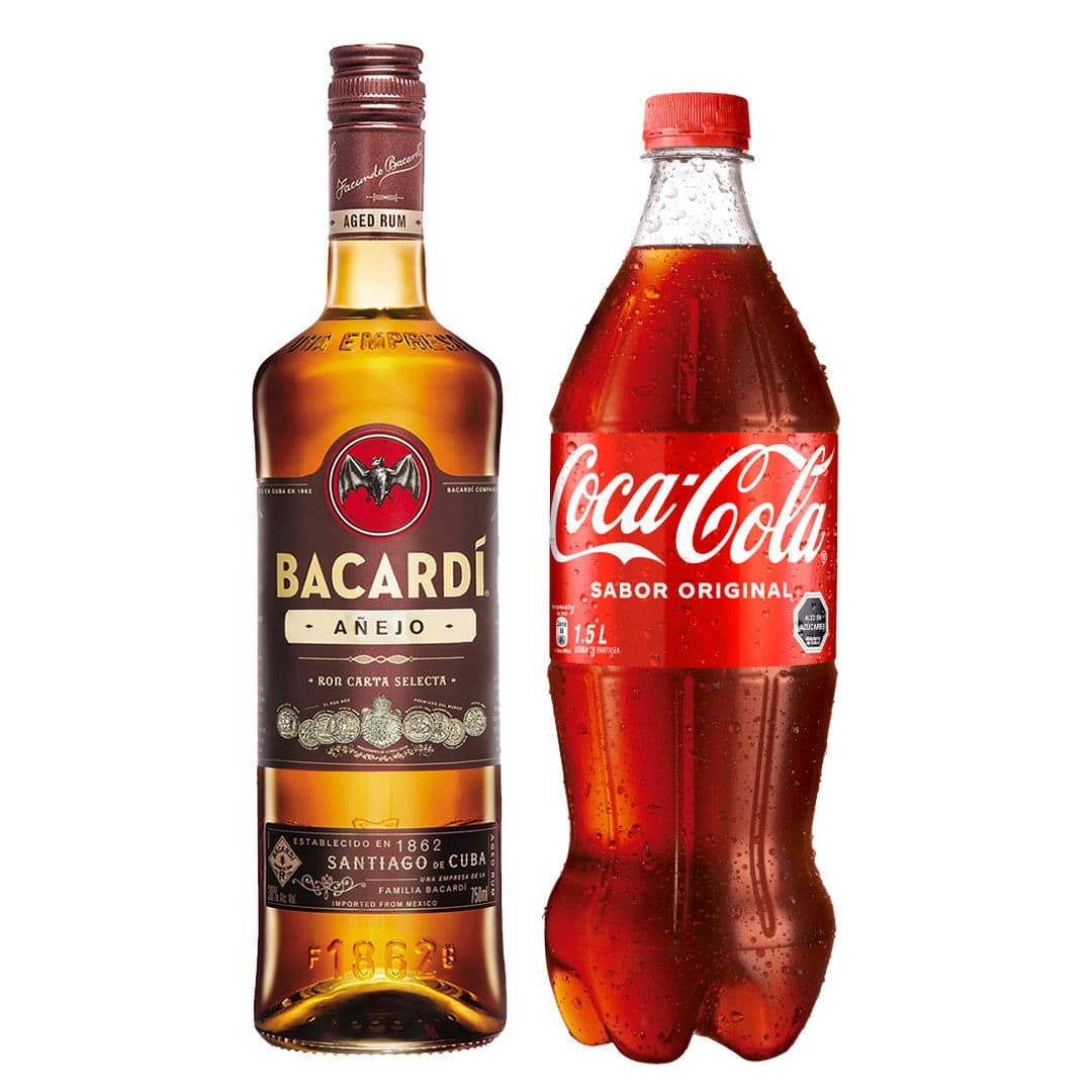 PACK BACARDI + COCA-COLA: 1x Ron Bacardi Añejo 750cc + 1x Bebida Coca Cola 1.5L_1