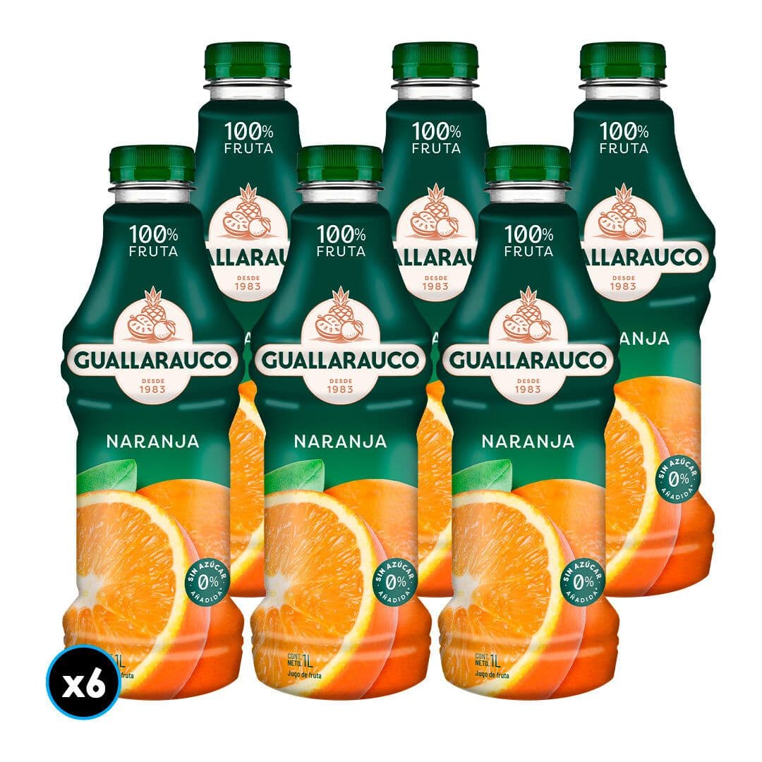 6x Jugo Guallarauco Naranja 1 Lt. _1