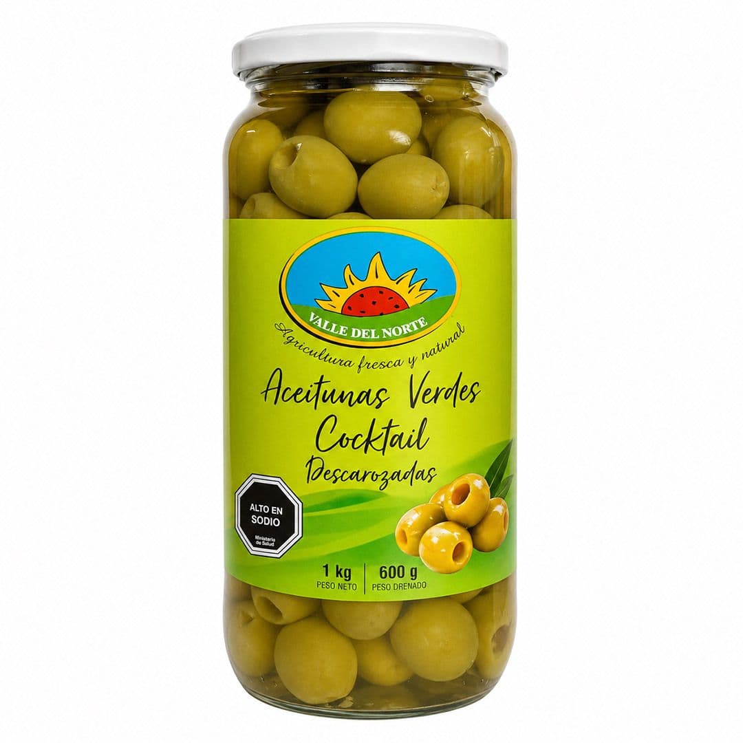 Aceitunas Valle del Norte Deshuesadas Verdes 600 grs._1