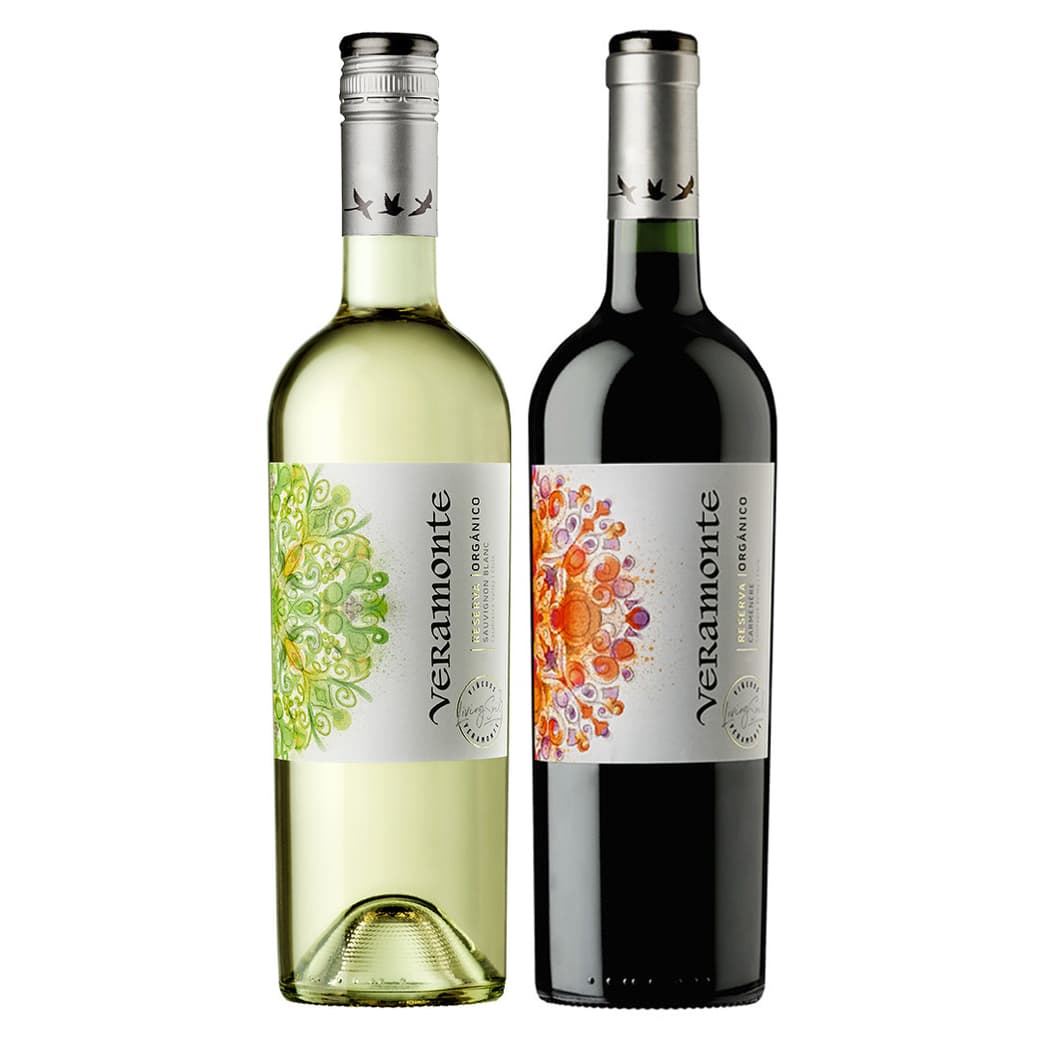 PACK VERAMONTE N°1: 1x Vino Veramonte Reserva Sauvignon Blanc Orgánico 750cc + 1x Vino Veramonte Reserva Carmenere Orgánico 750cc_1