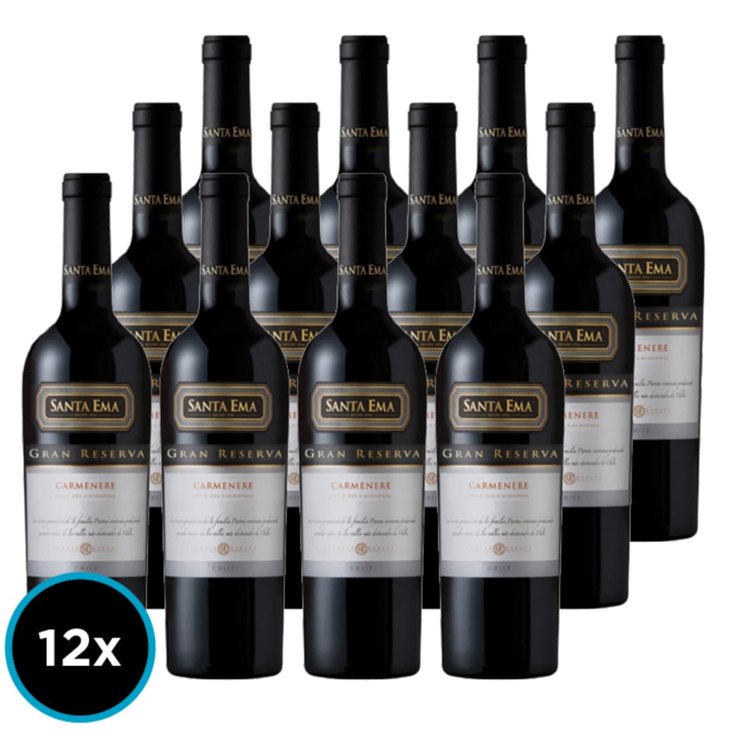CAJA SANTA EMA GR (Carmenere): 12x Vino Santa Ema Gran Reserva Carmenere 750cc_1