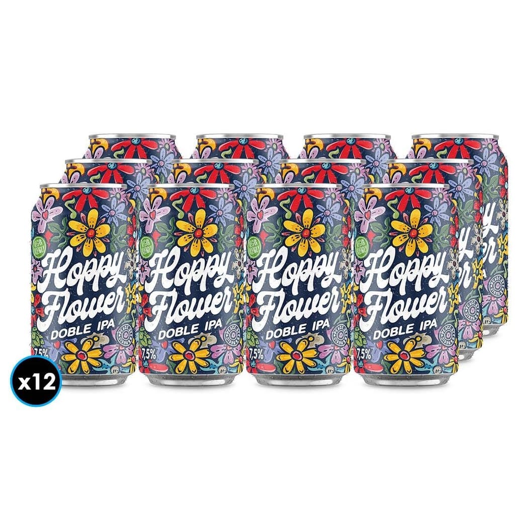 12x Cerveza Cerdos Voladores Hoppy Flower Doble IPA Gluten Free 330cc 7,5°alc._1