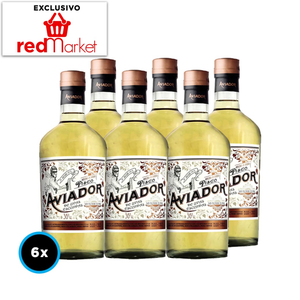 CAJA PISCO AVIADOR: 6x Pisco Aviador 36º 700cc_1