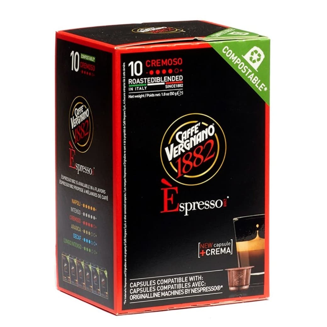 Cápsulas Café Compostable Vergnano Espresso Cremoso Nespresso® Compatible (10 Cápsulas)_1