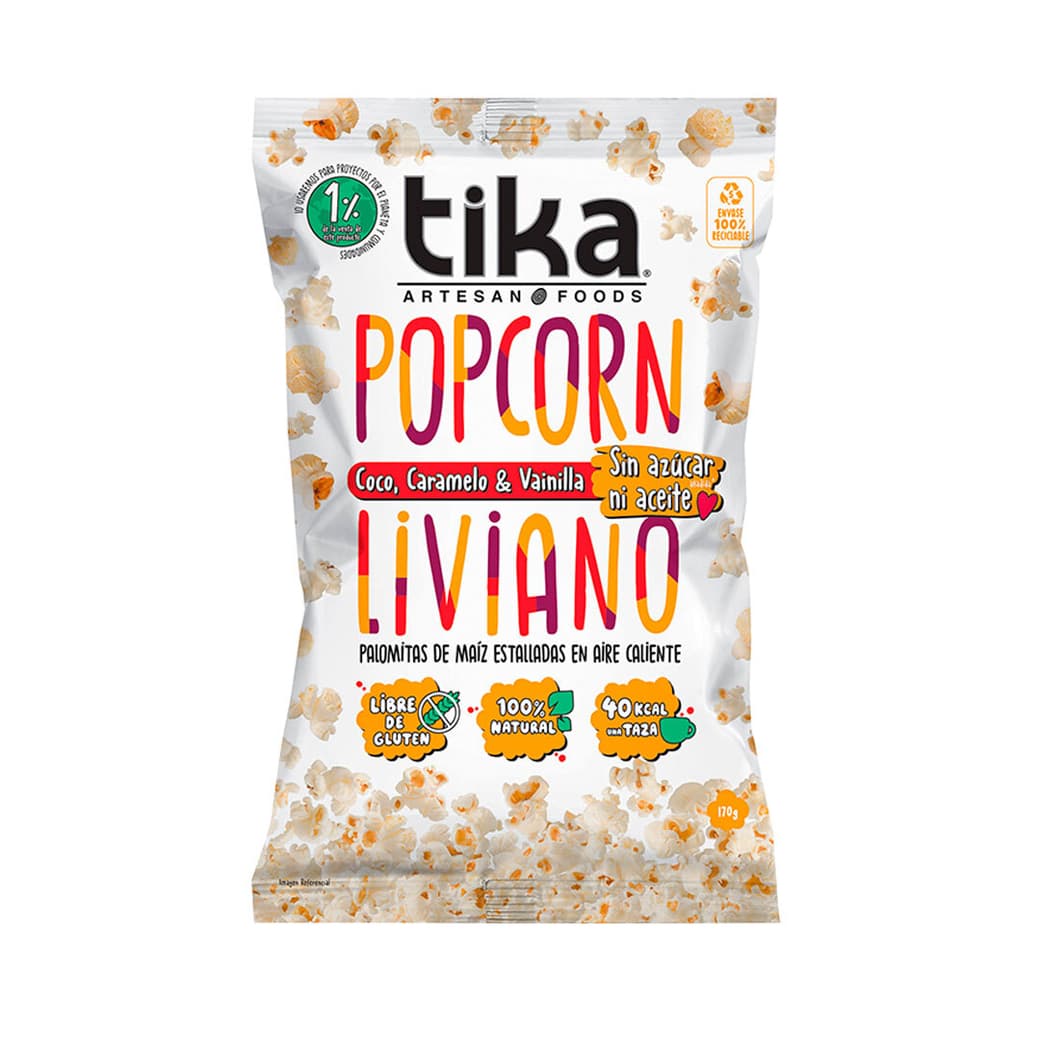 Tika Popcorn Coco, Caramelo y Vainilla 180 gramos_1