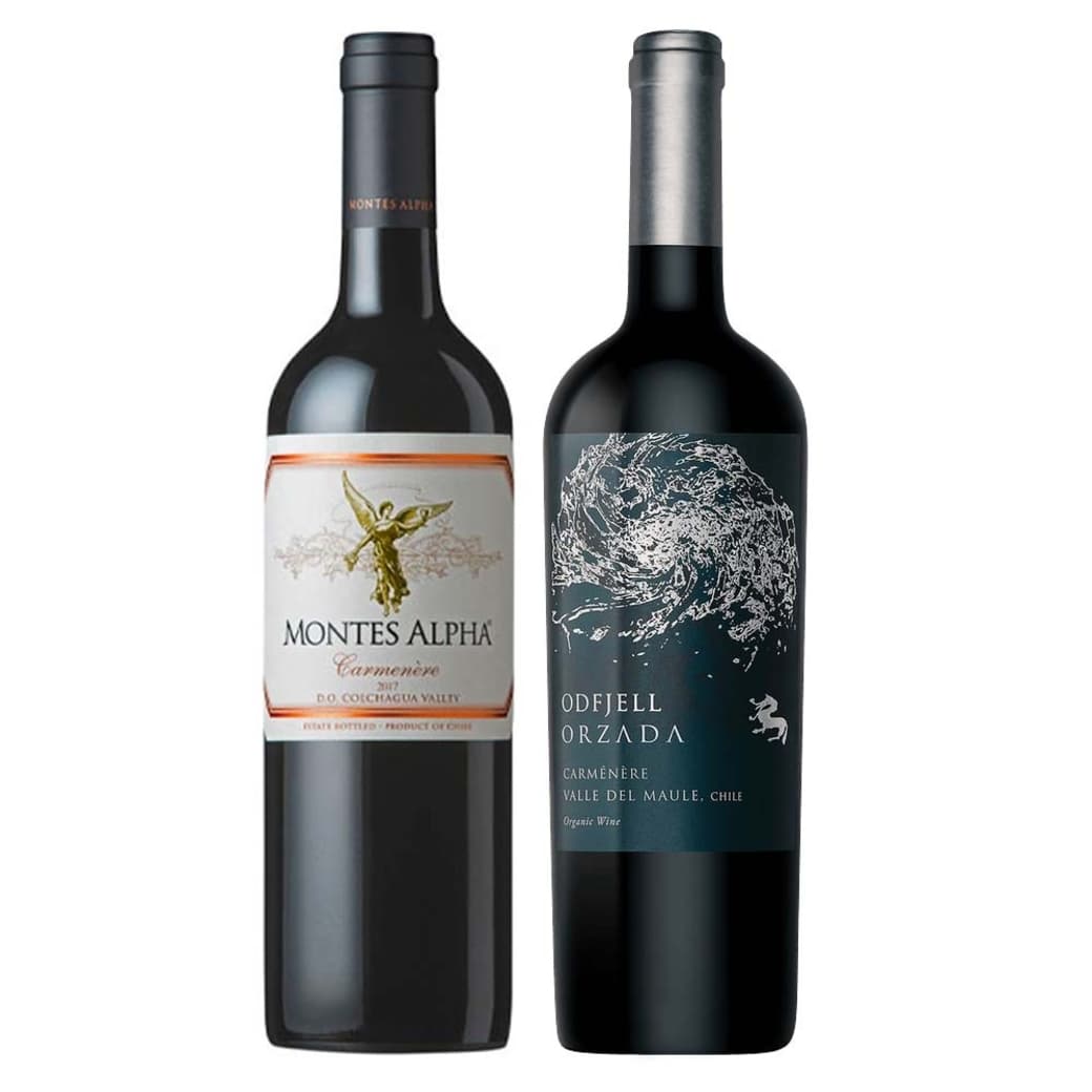 GRAN DUO ORZADA - ALPHA (Carmenere): 1x Vino Odfjell Orzada Carmenere 750cc + 1x Vino Montes Alpha Carmenere 750cc_1