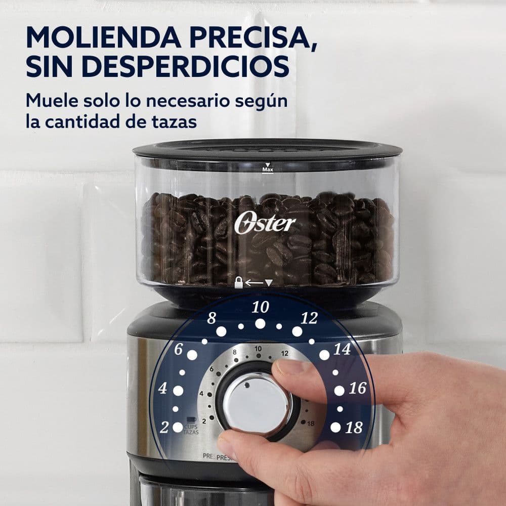Molinillo de Café Oster Automático Acero Inoxidable 2 a 18 Tazas BVSTBMH24-052_7
