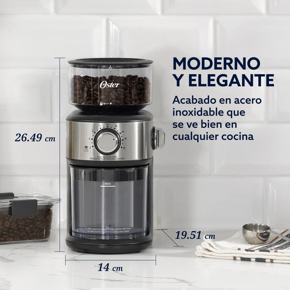 Molinillo de Café Oster Automático Acero Inoxidable 2 a 18 Tazas BVSTBMH24-052_5