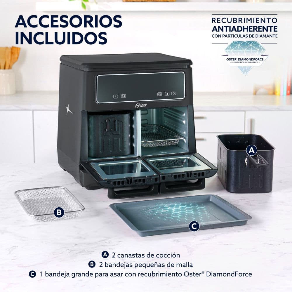 Freidora de Aire Oster Dual Flex 11 Litros Negra CKSTAF11MCDDF-052_8