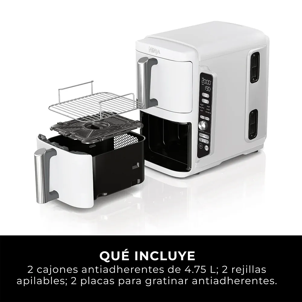 Freidora de Aire Vertical Double Stack XL 9.5L White Ninja_6