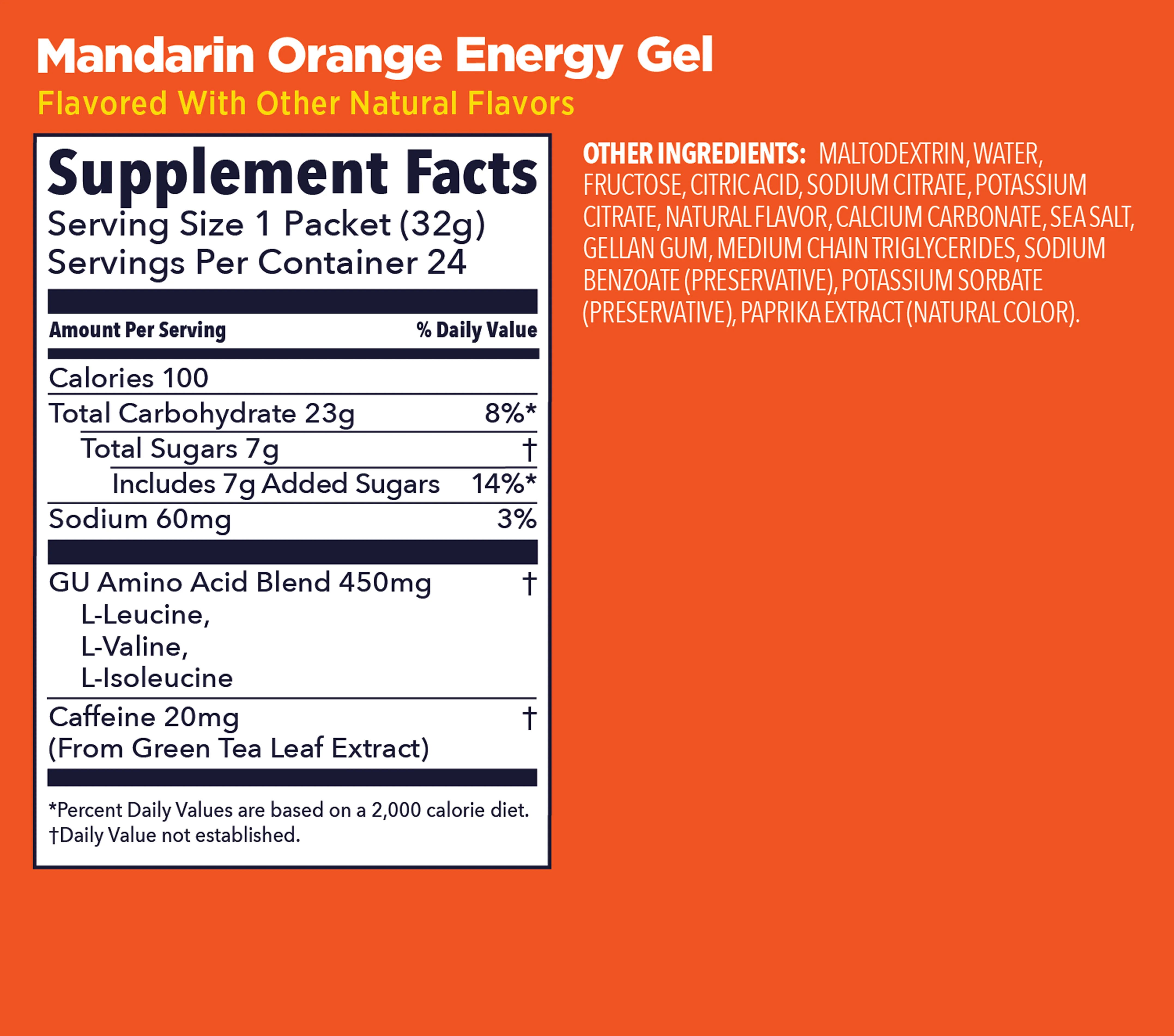Gel Energético GU Mandarin Orange con Cafeína 32 grs (24 unidades)._4