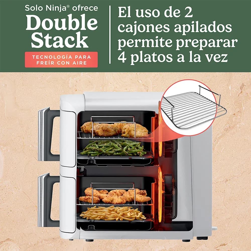 Freidora de Aire Vertical Double Stack XL 9.5L White Ninja_5