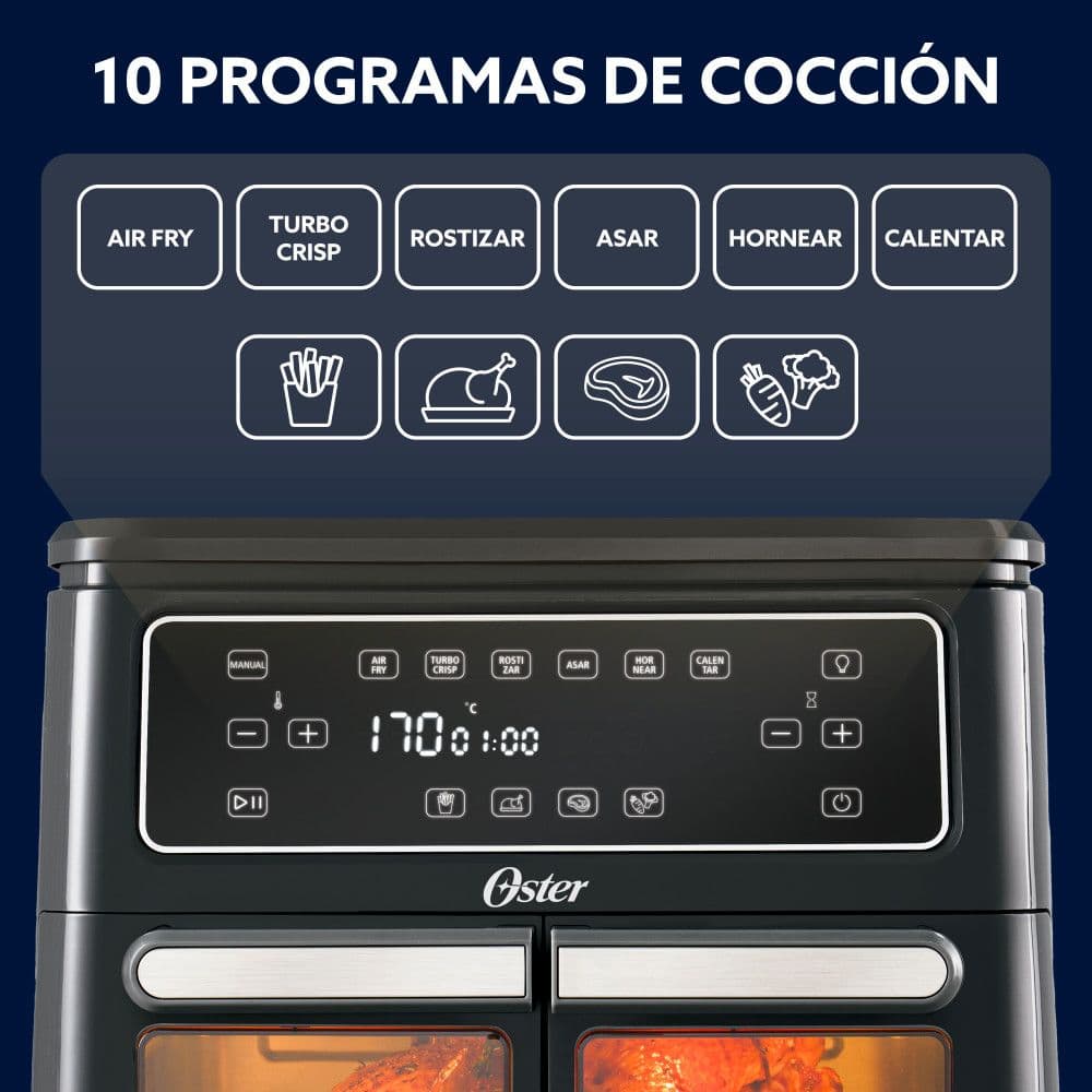 Freidora de Aire Oster Dual Flex 11 Litros Negra CKSTAF11MCDDF-052_5