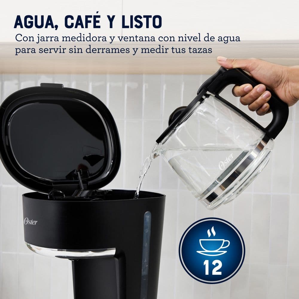 Cafetera Oster de Goteo Programable 12 Tazas Negra BVSTDCP121B-052_8