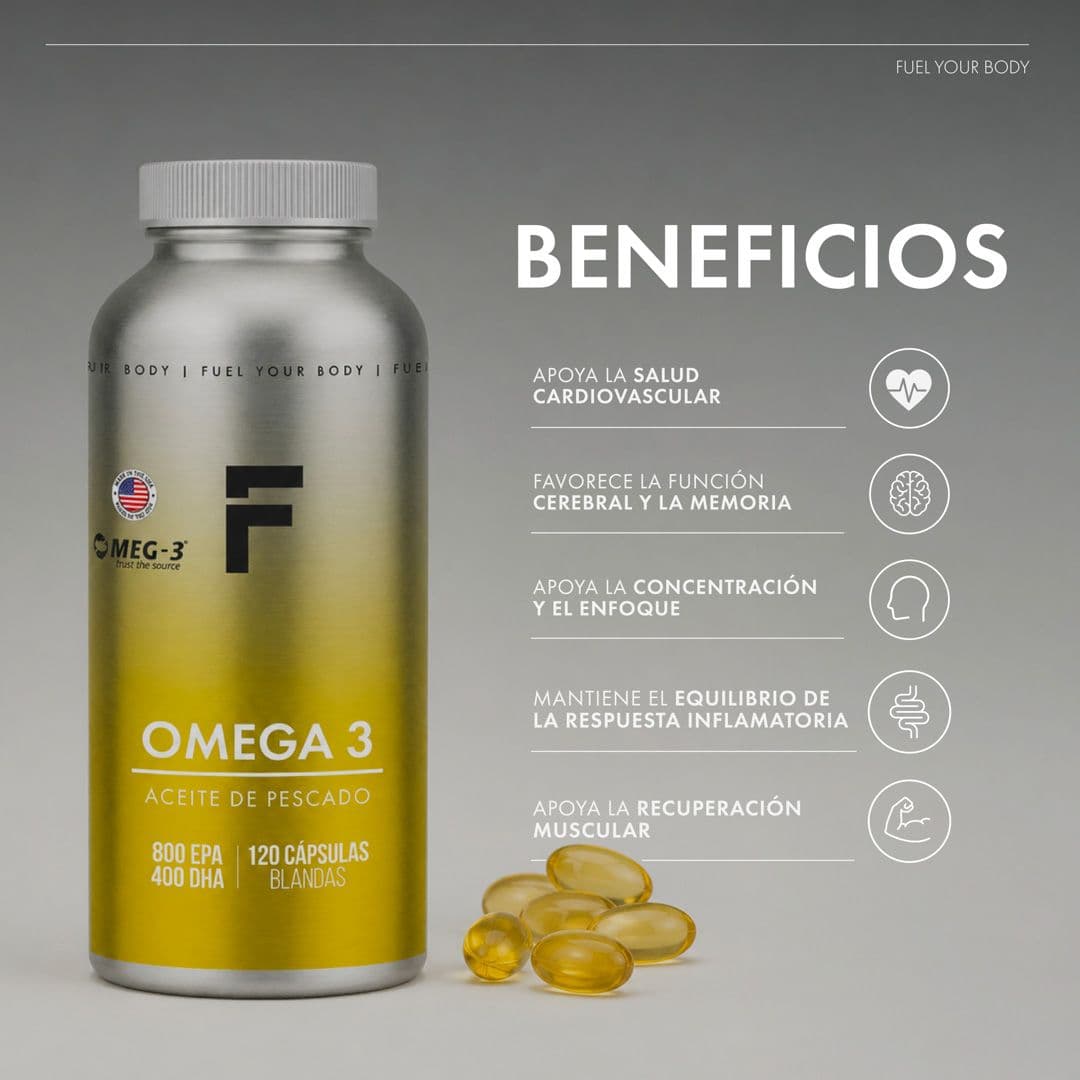 Omega 3 Fuel Nutrition 800 EPA y 400 DHA (60 cápsulas)._2