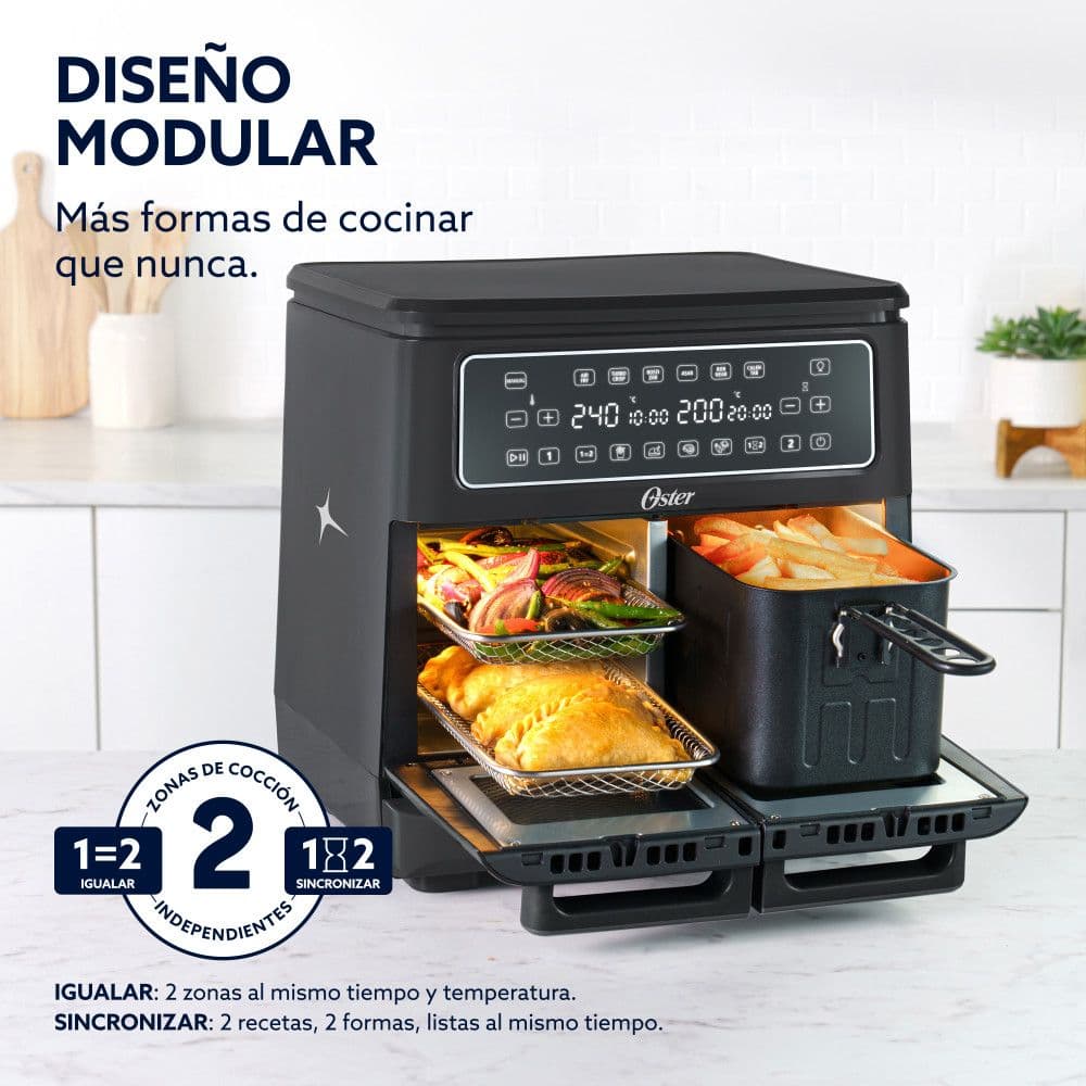 Freidora de Aire Oster Dual Flex 11 Litros Negra CKSTAF11MCDDF-052_9