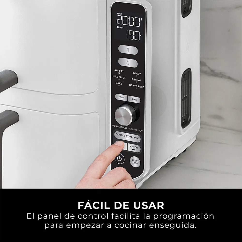 Freidora de Aire Vertical Double Stack XL 9.5L White Ninja_8
