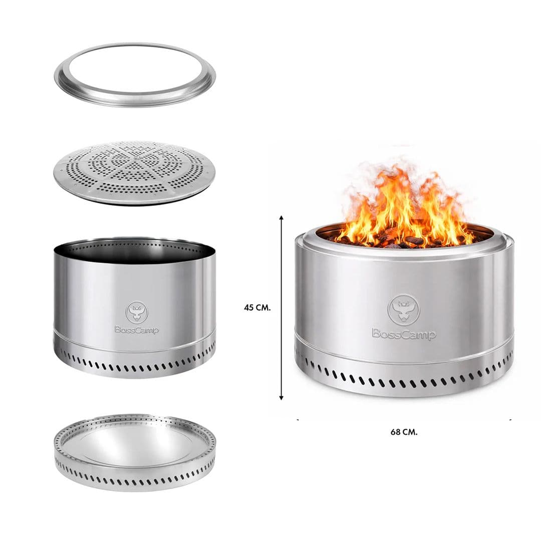Brasero Bosscamp Sin Humo Fireboss Inferno XL 68 cm · Silver_3