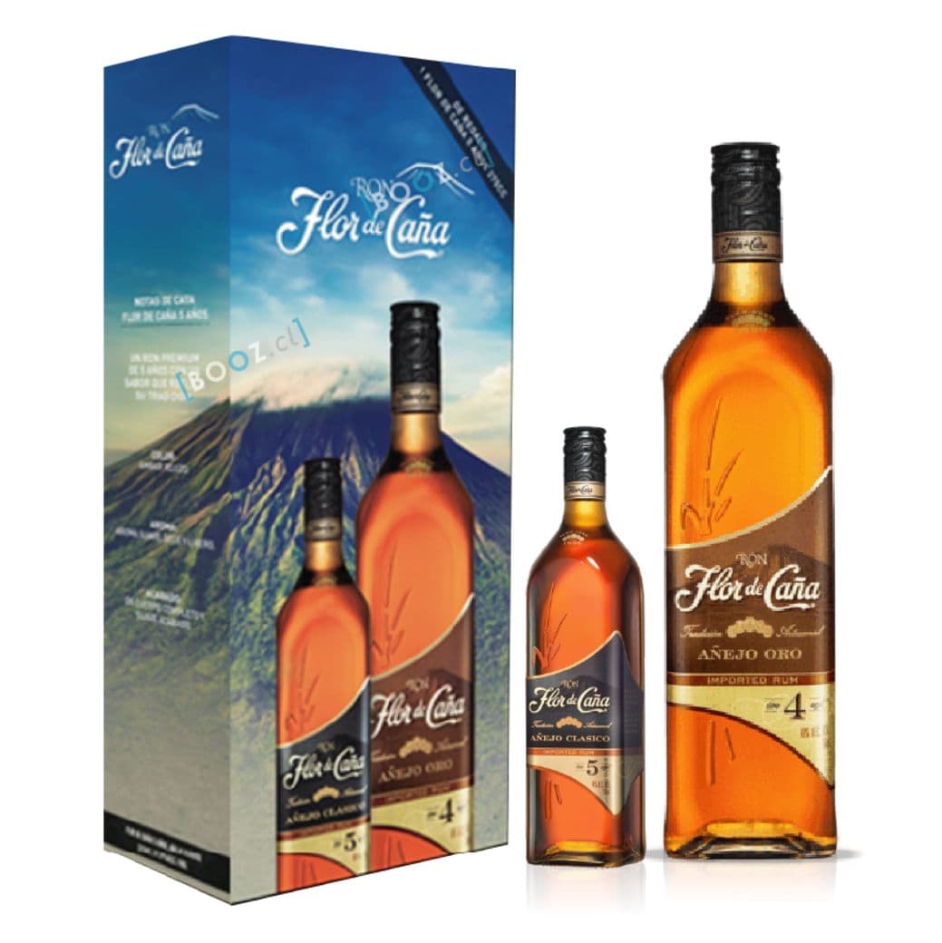 PACK FLOR DE CAÑA: Ron Flor de Caña 4 Años 750cc + Ron Flor de Caña 5 Años 375cc_1