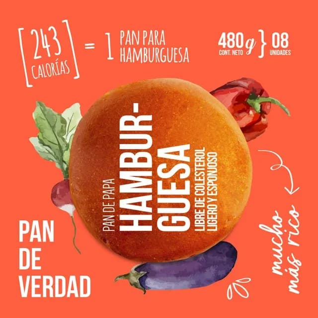 Pan Hamburguesa Papa La Selecta 8, Un_2